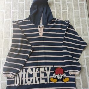 Disney Navy and White Striped Mickey Sweater